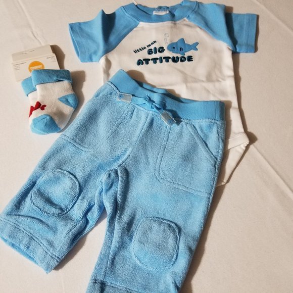 Gymboree Hello Submarine NWT 0-3 Month pants & Bodysuit, 3-6 month socks - Picture 2 of 5
